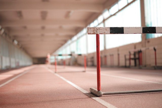Hurdles on a running track representing hurdles faced by first home buyers