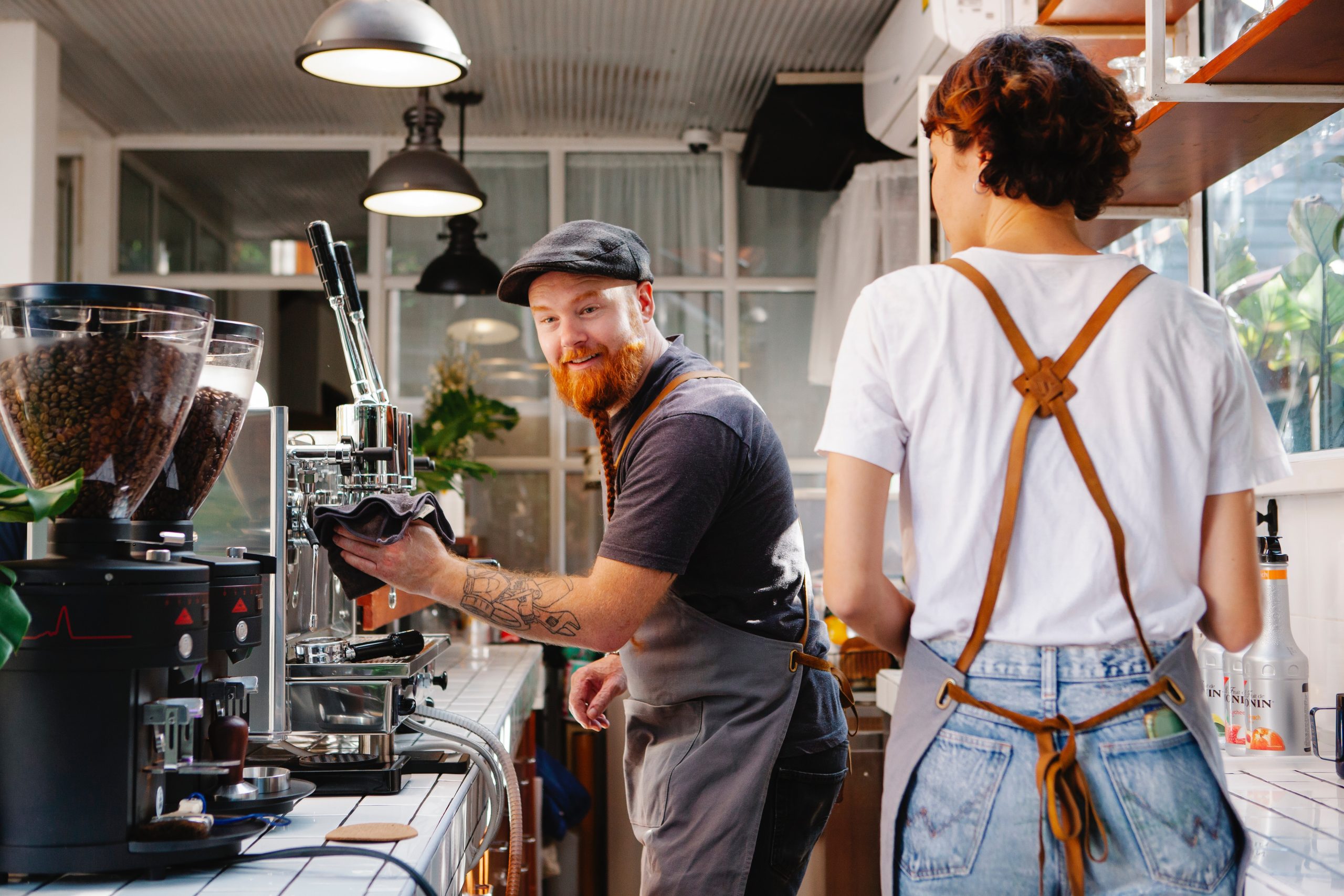 Small business cafe owner