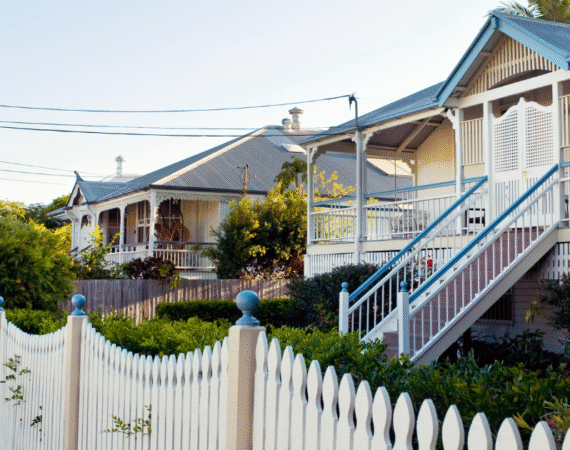 Street view of Queenslaner homes